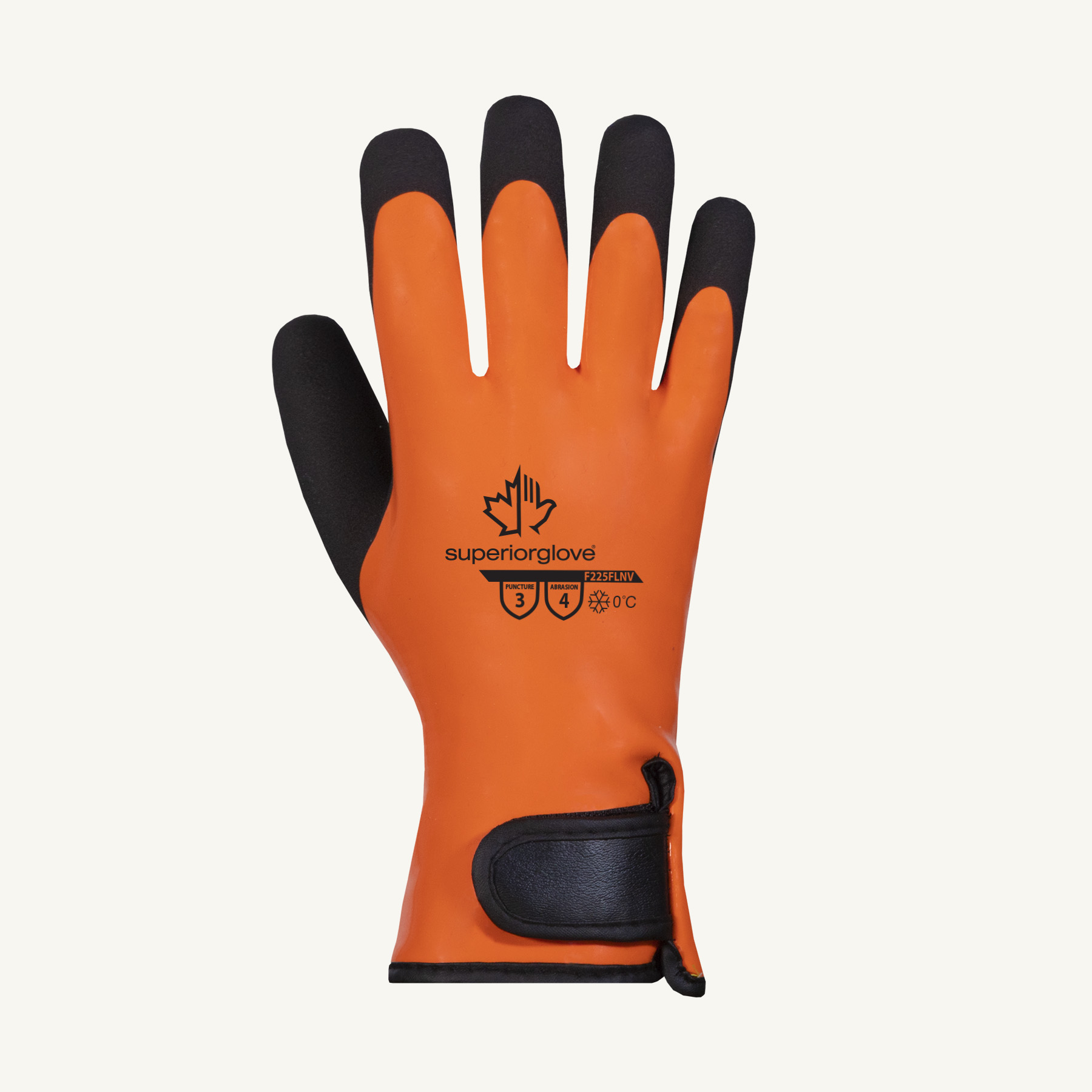 #F225FLNV Superior Glove® Chemstop™ PVC Coated Gloves w/ Adjustable Wrist Cuff